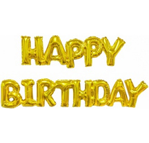 Буквы HAPPY BIRTHDAY мини Золото 80*36 121*49см 26029